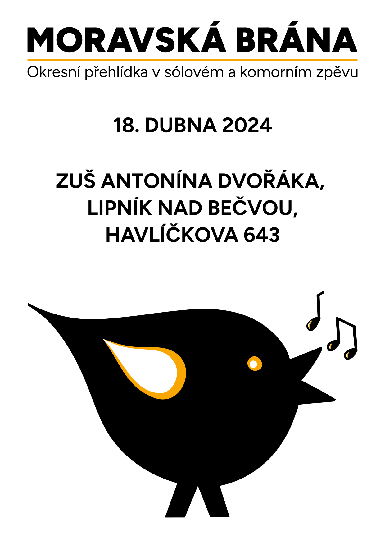 plakát Moravská brána - Okresní přehlídka v sólovém a komorním zpěvu 2024 v pdf